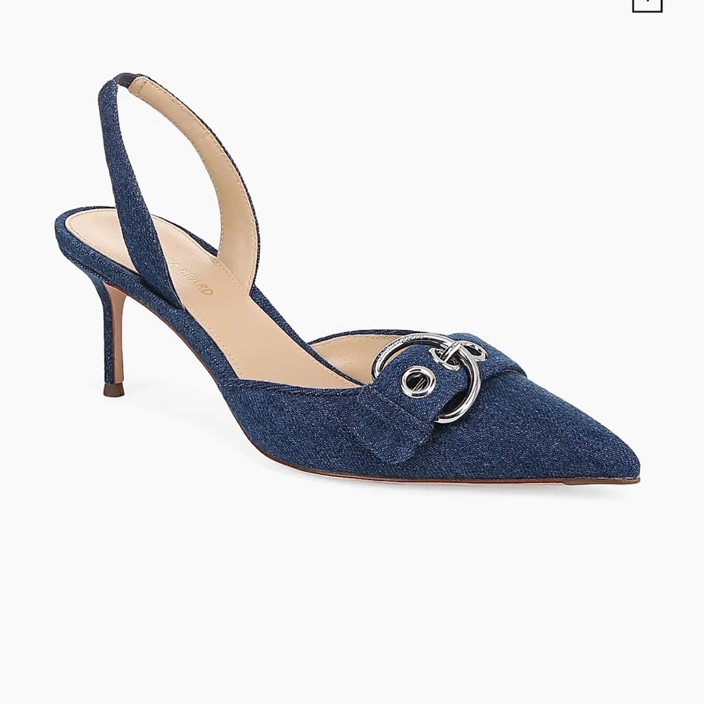 Veronica Beard Denim Roxy Buckle Slingback Pump NWT